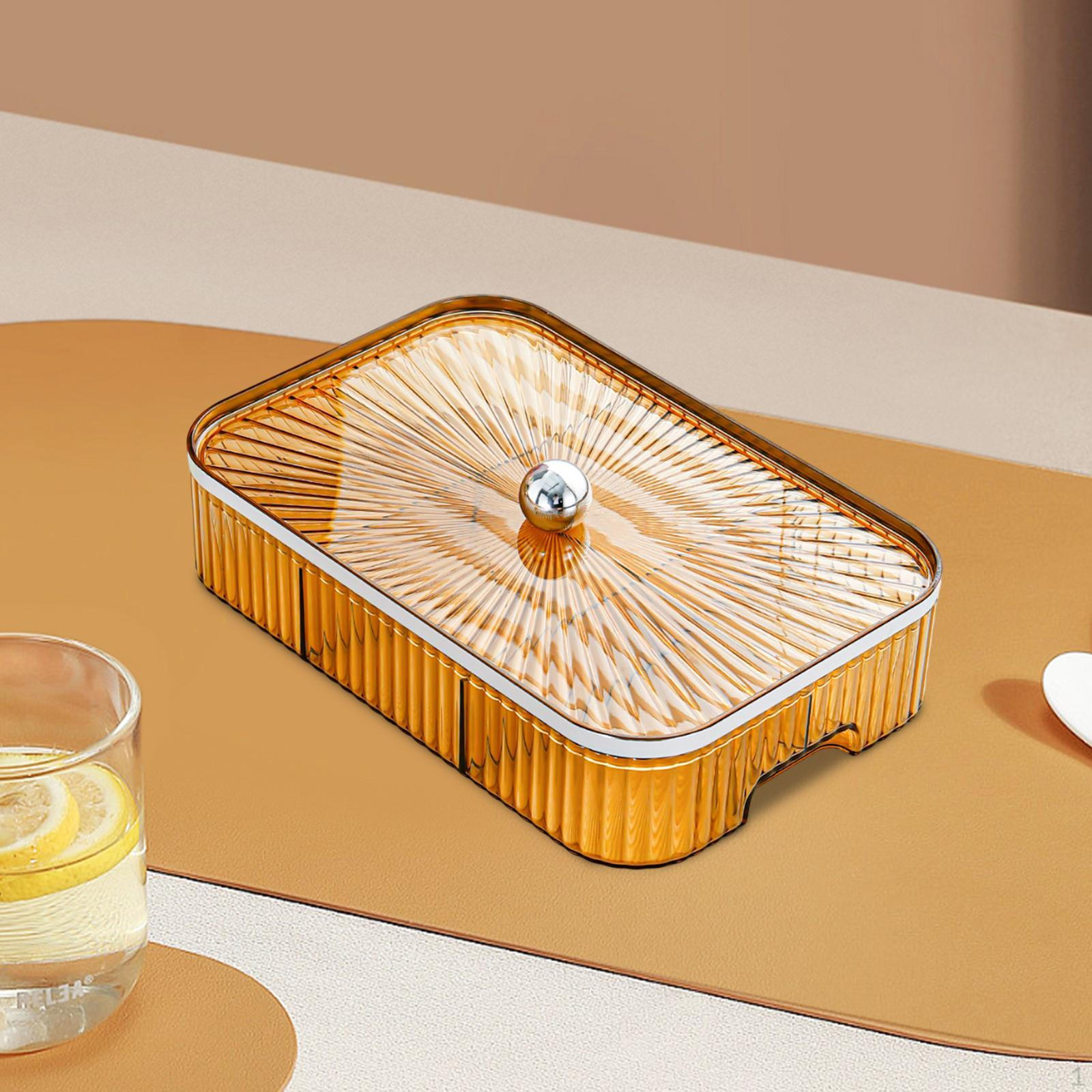 

6 отделений, разделенных сервировочными мисками, поднос для закусок, современный, с крышкой, тарелка для закусок, сухофрукты для amber