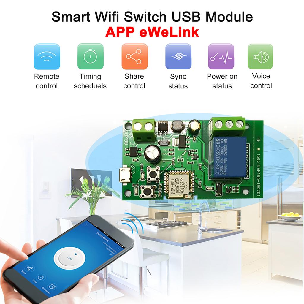 WiFi   Wireless Relay Module Smart Home Automation Device for Access Control Home Voice Control