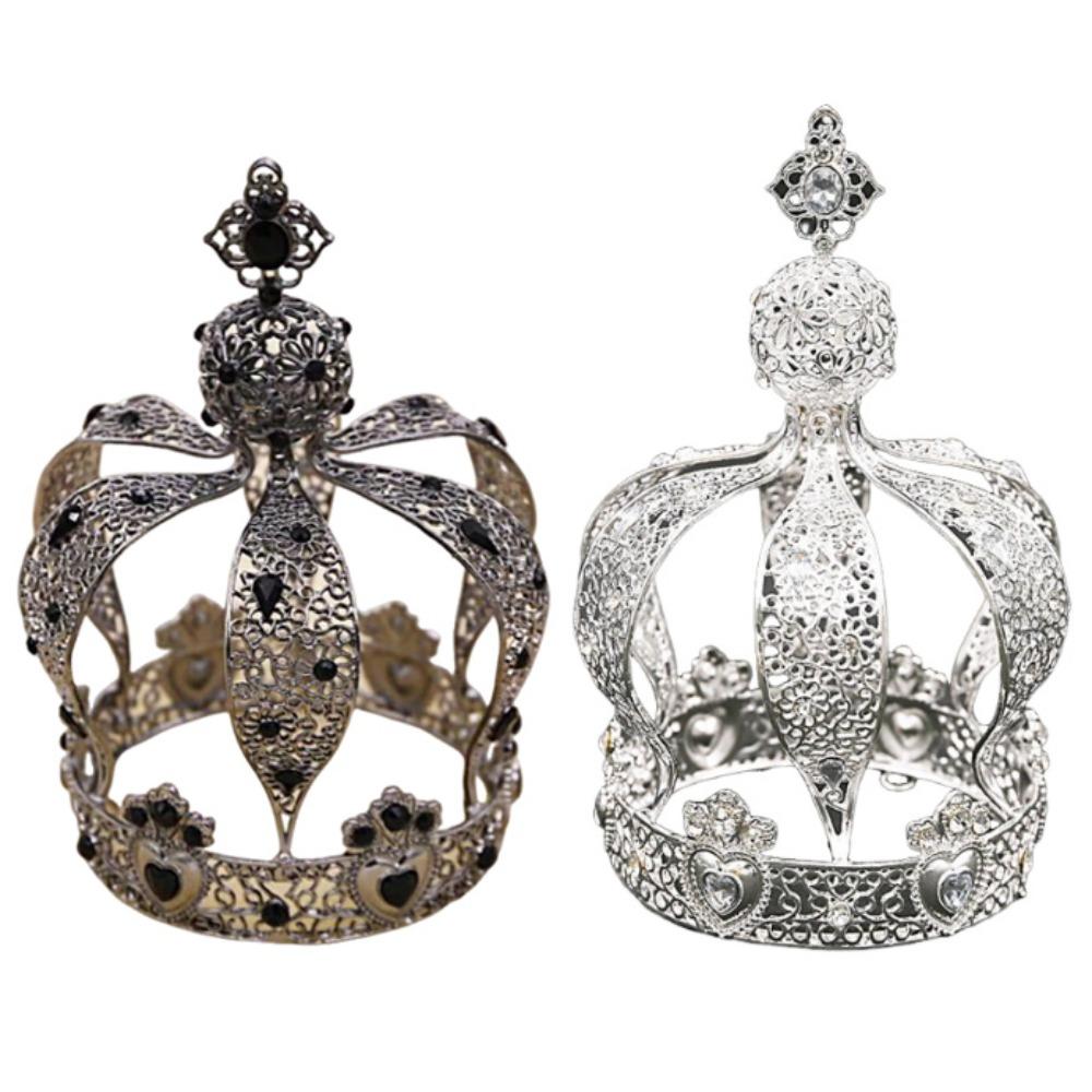 

1/2Pcs Baroque Crown Cake Topper Creative Wedding Tiara Fashion Princess Diadem Pageant Event серебряный/чёрный