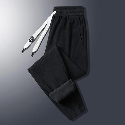 Men's Corduroy Pants with Added Velvet, Straight Leg Wrinkle Resistant, Sporty, Casual, Warm and Long Pants