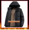 Herren Trendy Kapuzen-Wintermantel Schwarz-Gold Graphen - Lässig, Dick, Vielseitige Oberbekleidung