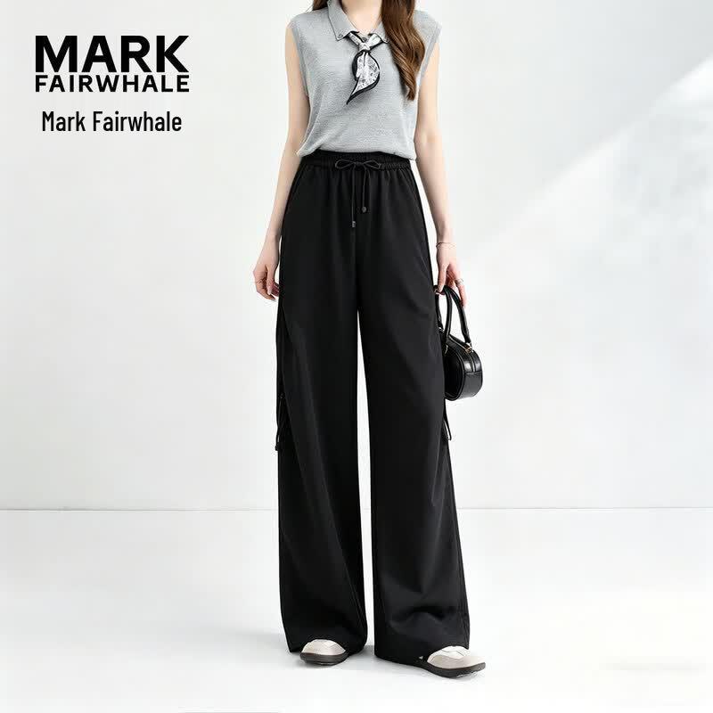 Women s High-Waist Drawstring Wide-Leg Pants L