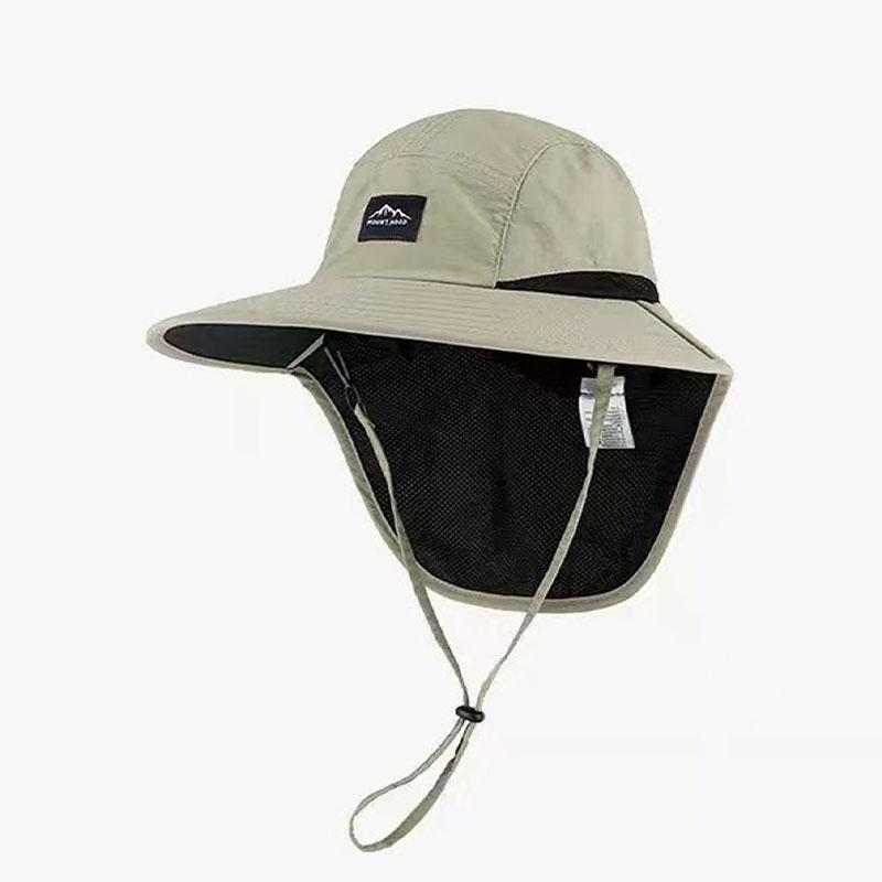 Unisex Summer Wide Brim Waterproof Quick-drying Panama Caps Outdoor Visor Bucket Hats Mesh Breathable Sun Hat with Neck Flap