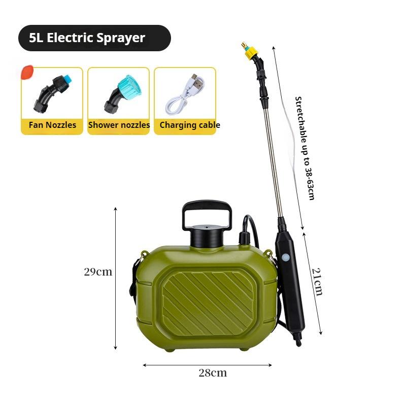 

Плечовий Портативний Електричний Обприскувач Полив Квітів Дезінфекція Садівництво Обприскувач 5 Літрів Малий Обприскувач