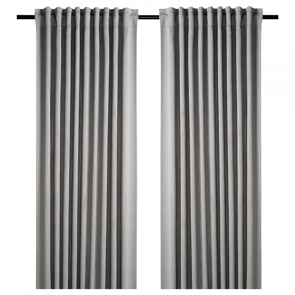 

IKEA PRAKTTIDL SA darkening curtains 1 pair gray 145x250 cm
