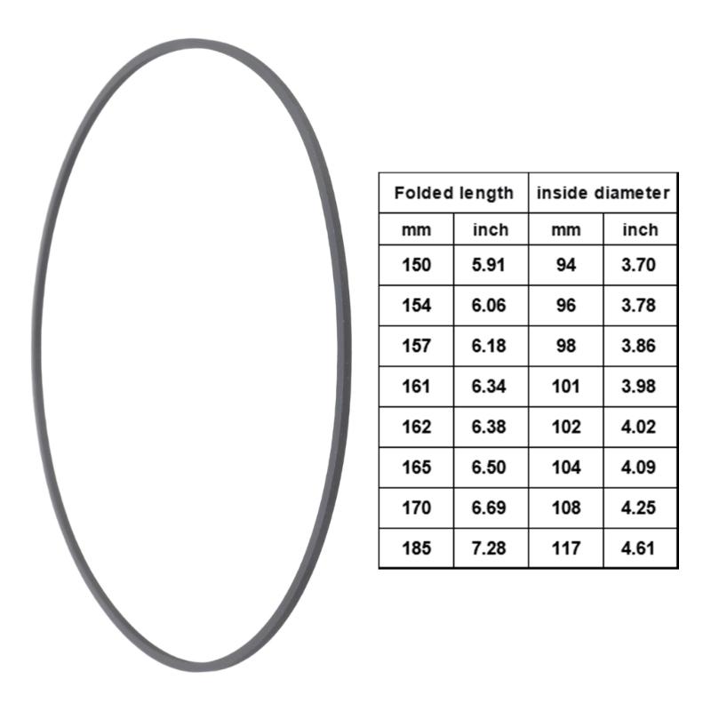 1PC Rubber Belt for Cassette Players and Video Recorders Turntables Common Bands Repair Belts 150-185mm Folded