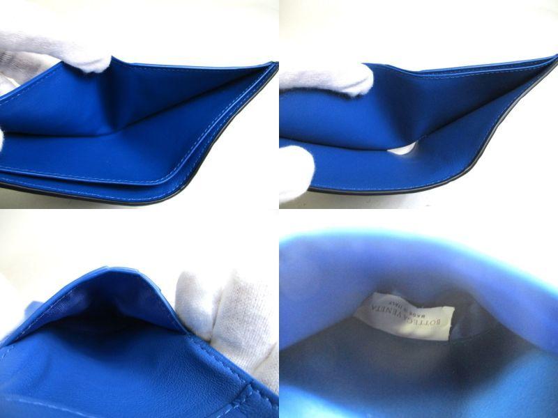 Authentic BOTTEGA VENETA Intrecciato Black Blue Leather Bifold Bill Wallet #a351  Refurbished