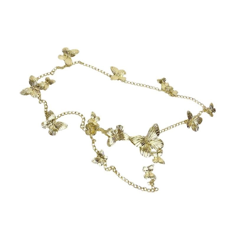 Готический пояс-цепочка с бабочками, сексуальная цепочка на талию, изысканная цепочка на живот для платья, пояс с бабочками, цепочка на талию