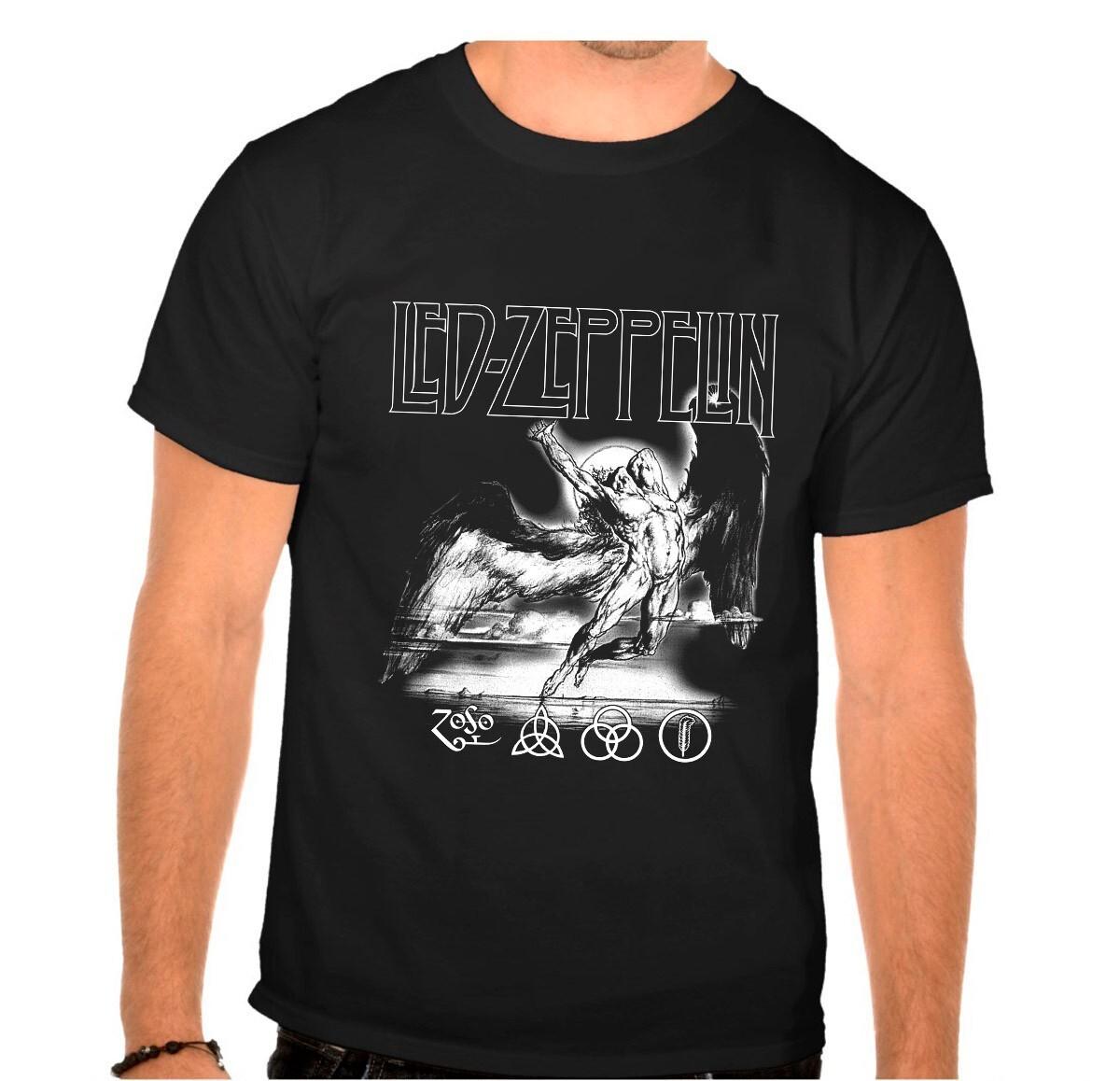 LED ZEPPELIN Rock Band Rock Music legends BLACK T-shirt 888 S