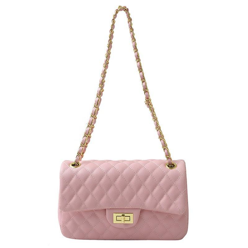 

Fashionable Small Square Bag Niche Texture Shoulder 2026 New Style Diamond-grid Chain Women s One-shoulder Cross-body розовый
