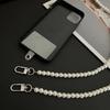 Mobile Phone Lanyard with Adjustable Chain Faux Pearl Beaded Crossbody Necklace Strap Anti-lost Wrist Strap for Phone Case Accessories