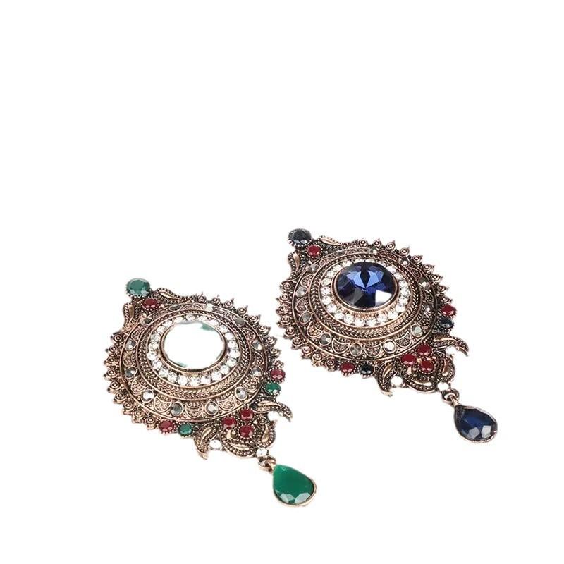 Fashion Bohemian Brooch Alloy Gemstone Set Christmas Gift Banquet Wedding Dress Accessories