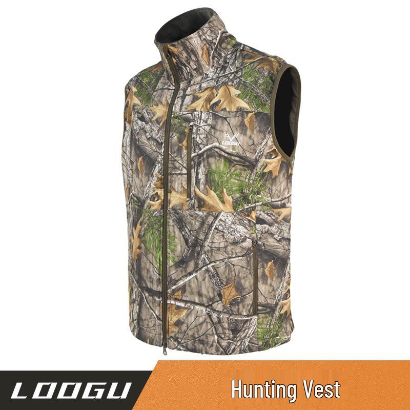 Men's Windproof & Waterproof Hunting Vest - Anti-static, Wear-resistant, Thickened Warm Cardigan with Zipper for Autumn and Winter