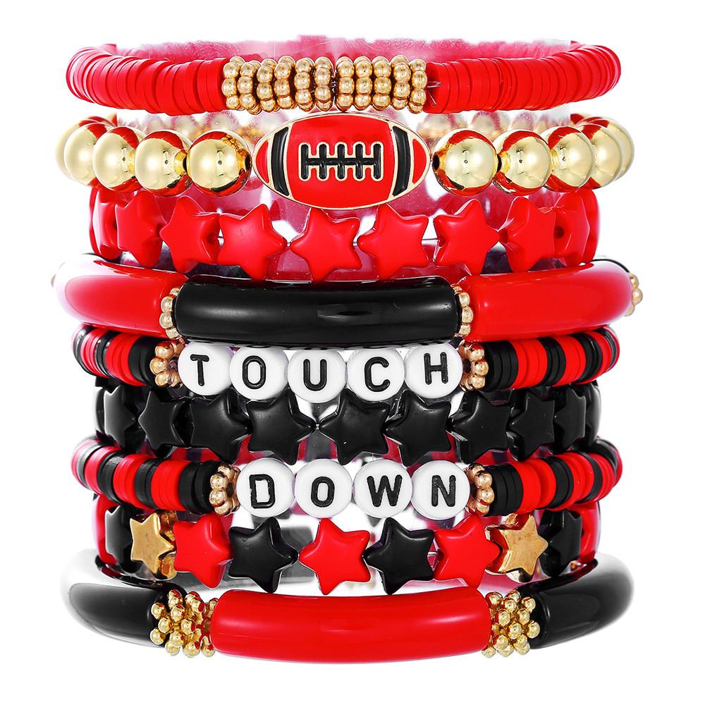 Football Friendship Bracelets Set With Geometric Shapes For Men And Women
