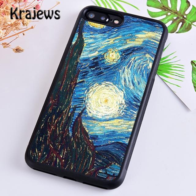 

Krajews Cool Van Gogh Funny Star Sky Green Phone Case Cover For iPhone 17 Air 16 15 14 plus 11 12 13 pro max iPhone 13