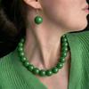 2Pcs Bohemian Colorful Bead Jewelry Set Adjustable Choker Necklace Earrings for Women Music Festival Accessory