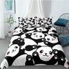 Cute Panda Duvet Cover Set 3D Print Kawaii Wild Black White Animal Comforter Cover For Adult Kid Boy Polyester Bedding Set King