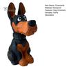 Solid Wood Dog Figurine Doberman Wooden Ornament, Hand Carved Creative Sculpture, Cute Handcrafted Statue for Home Shelf And Entryway Craft