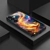 Fire Phoenix tempered glass phone case suitable for Samsung Galaxy S26 S25 S24 S23 S22 S20 FE/Ultra/Plus anti drop back cover