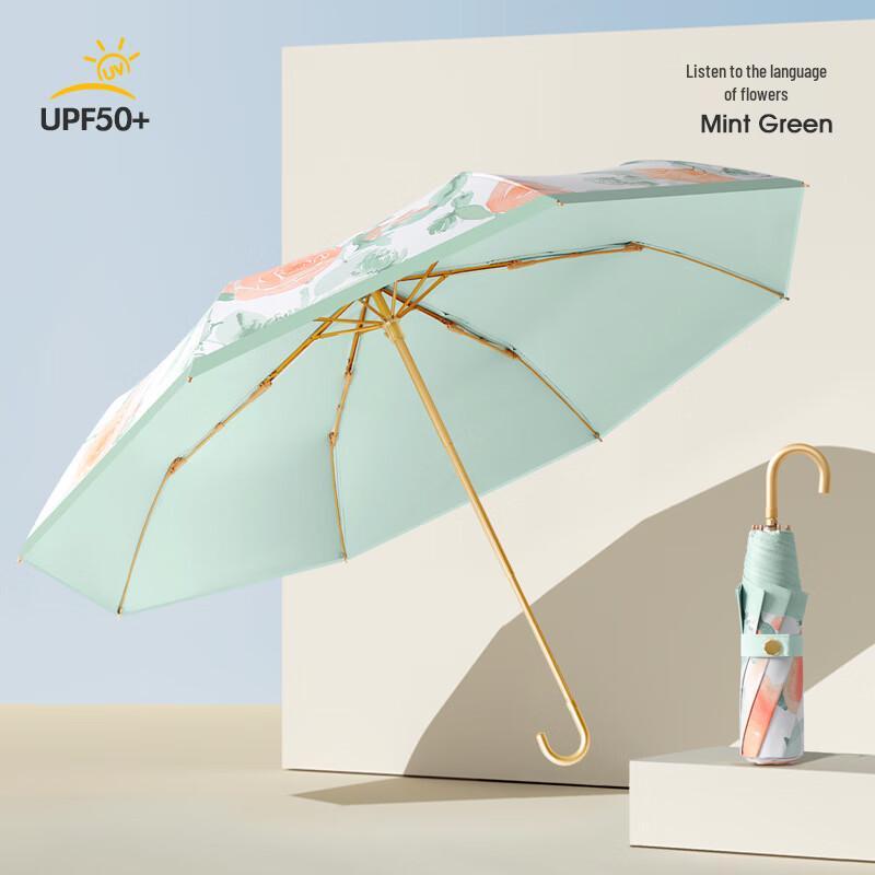 UOSU 8-Rib UV Folding Umbrella for Sun & Rain