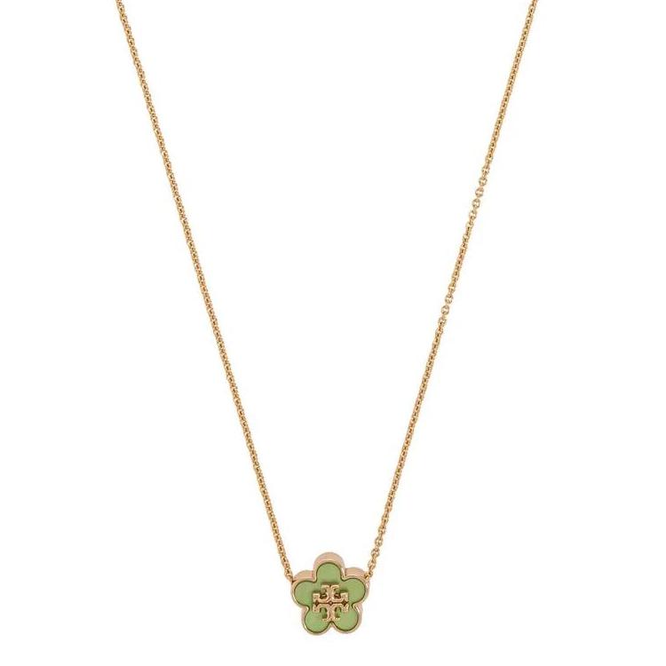 Tory Burch Floral Pendant Brass Necklace Women necklace Gold 1589960701 F,Gold