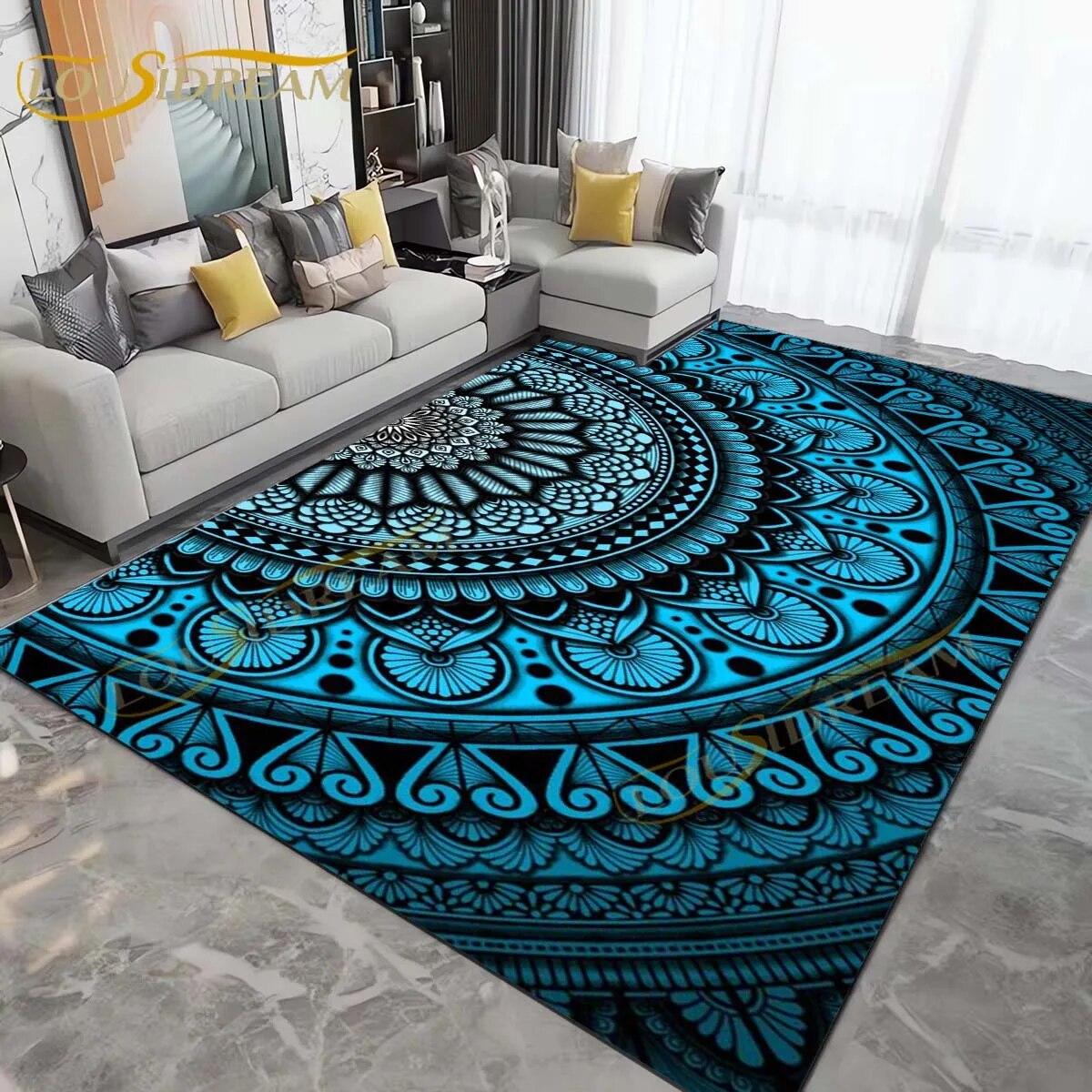 

3D Етнічний килим Мандала Сучасні килими Градієнт Мандала Прямокутний килим для вітальні Спальні Дитячі килими Барвистий декор килимків 40cm x 60cm