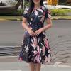 ZANZEA Women Summer Casual Round Neck Short Sleeve Boho Floral Print Dress