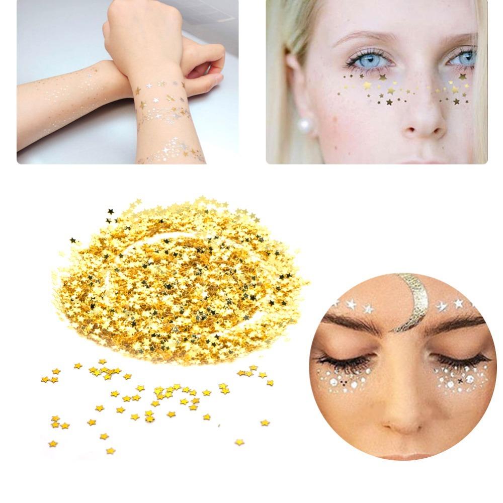 100g No Hole Design Star Confetti Foil Material Metallic Confetti Sparkle Star Sequins  DIY Crafts
