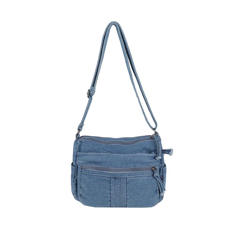 Denim Mobile Phone Bag Women's Shoulder Crossbody Bag Multi-Compartment Small Square Bag
