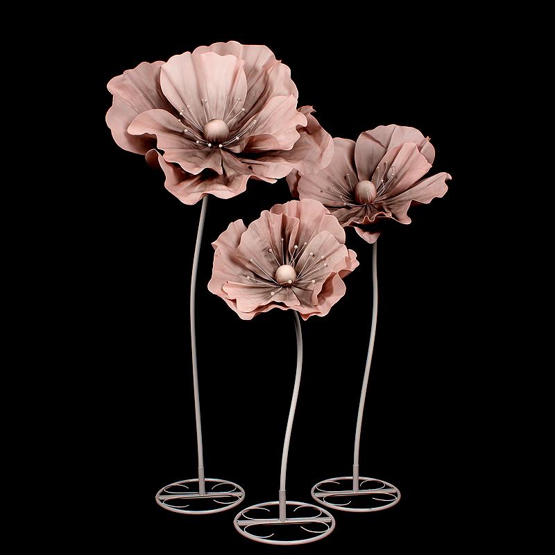 Wedding Aisle Floral Decorations: Foam, Silk, and Mesh Flower Arrangements