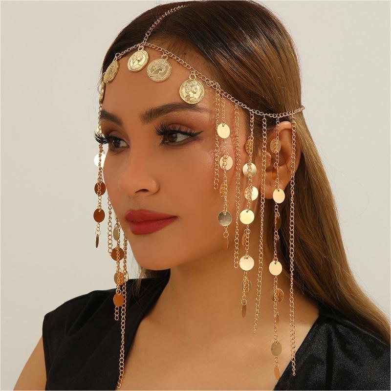Fashionable Head Chain Fringe Hair Jewelry Adjustable Comfortable Headpiece For Dance Festival Event