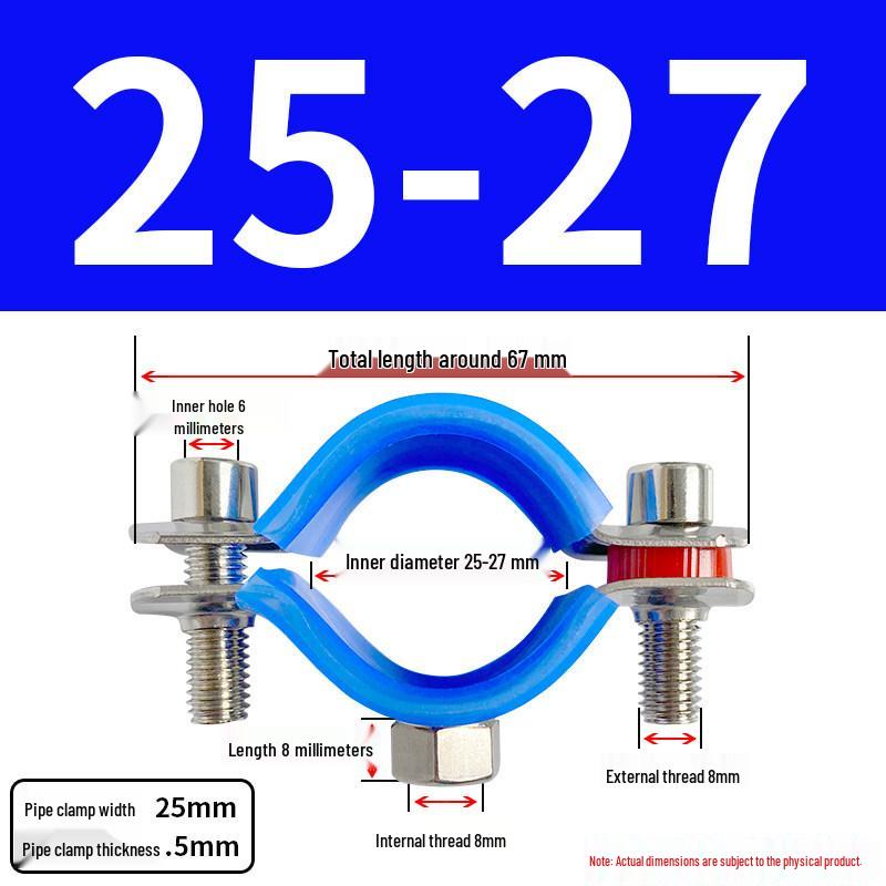 Stainless Steel Pipe Clamp Bracket with M8 Nut for Cable and Gas Pipes