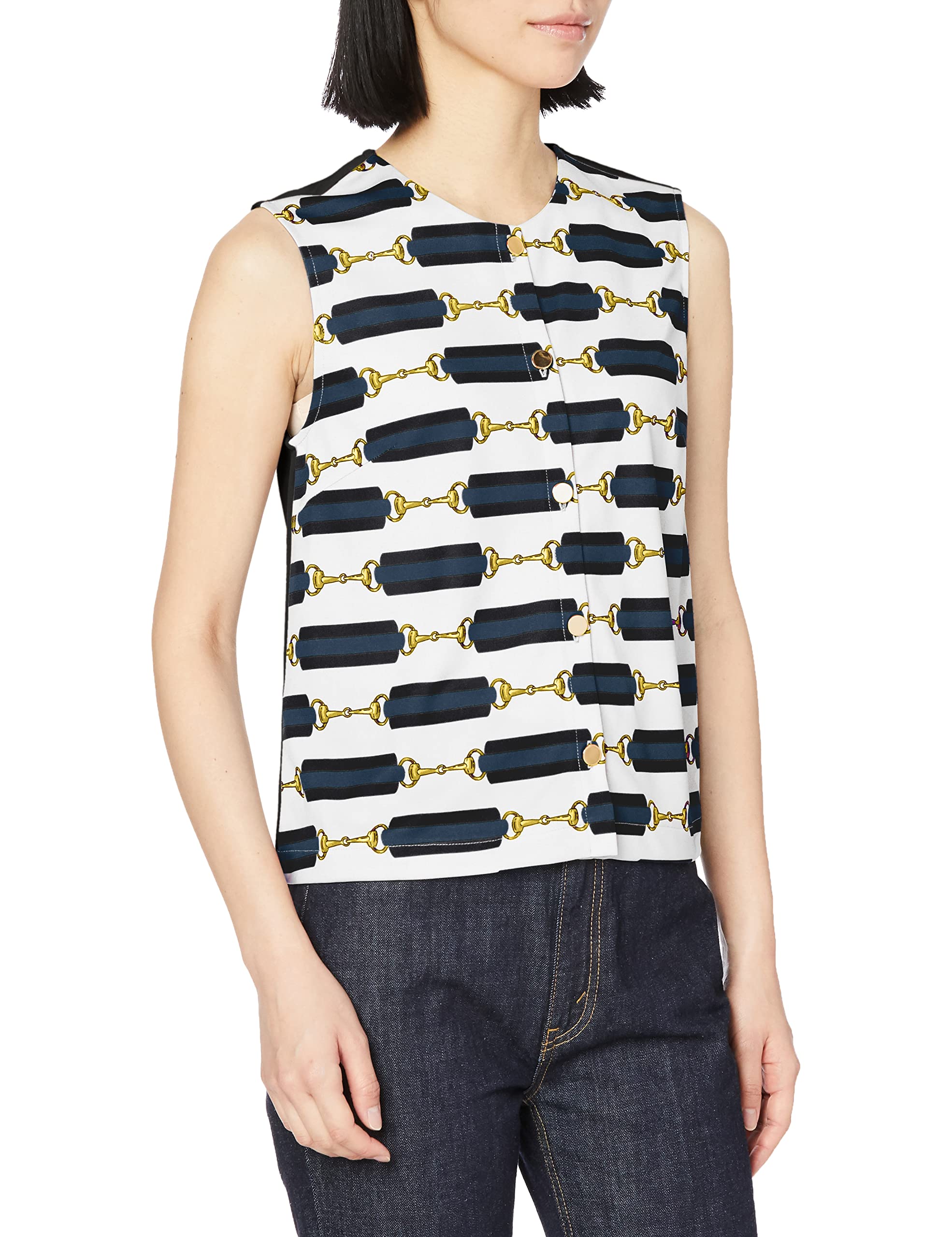 

Grace Continental 2023SS Belt Print Combi Top for Women белый