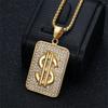 Iced Stainless No Fade Titanium Steel US Dallors Pendant Necklaces for Men Women Punk Rock Hip Hop Jewelry