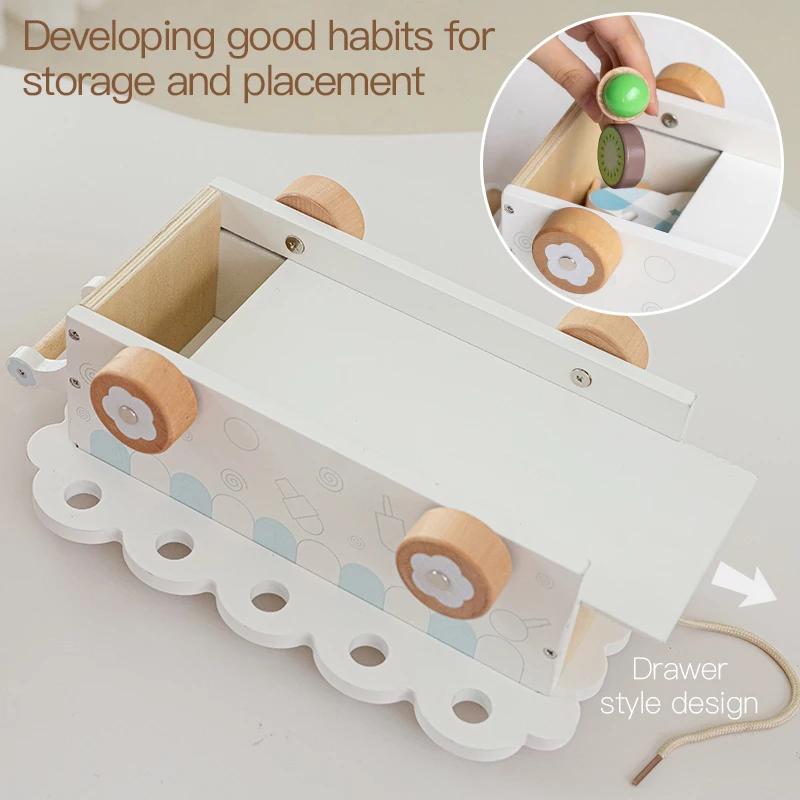 Wooden Ice Cream Girl Kitchen Pretend Play Accessories Simulation Shop Montessori Education Toys Gifts
