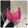 Retro-Stil Kunstleder Halbmond-Schultertasche für Damen Minimalistische Crossbody-Handtasche KTB