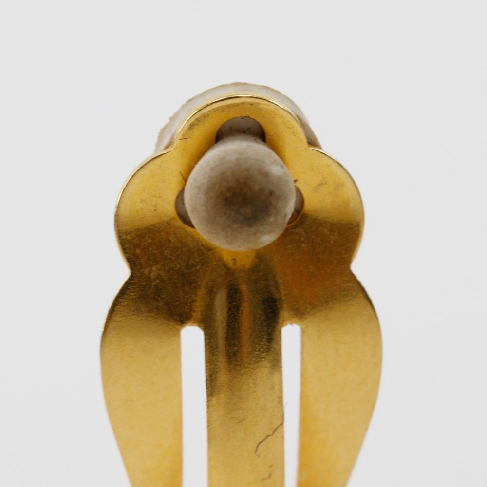 Chanel COCO Mark Earring Vintage Green Gold Plated Gold 18.72g Women Used