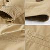 Men Jacket Lapel Long Sleeve Multi Pockets Design Jacket Coat Solid Color Single Breasted Outdoor Jacket Daily Wear