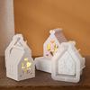 Flexible Silicone Mold for Candle Holder Hollow Out House Night Light Ornament Mould Decorative Resin Mold Handicraft