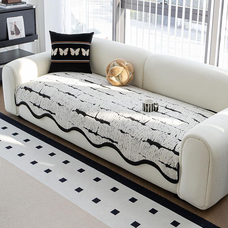 Light Luxury High-Grade Leather Sofa Cushion  New Autumn And Winter Plush Special-Shaped Irregular Sofa Seat Cushion Cover Cloth Towel