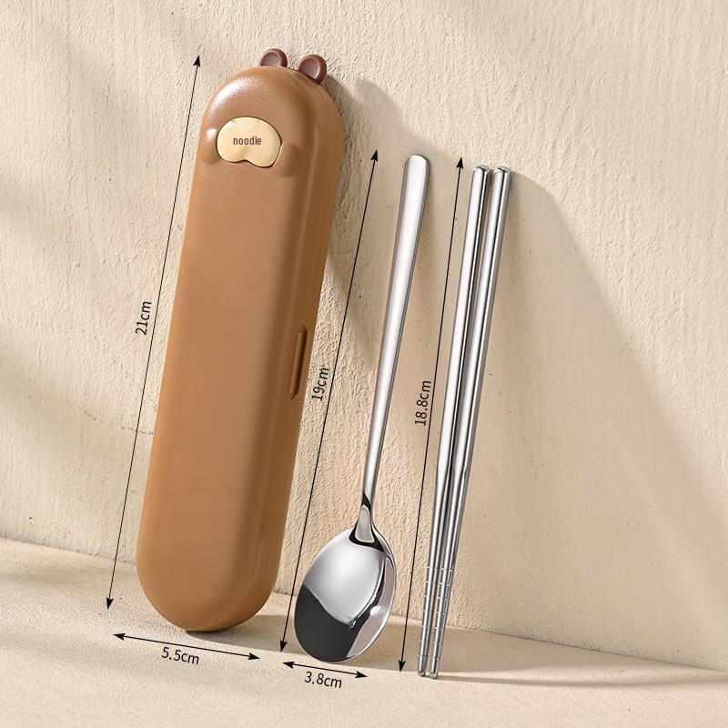 Ru Han 304 Stainless Steel Portable Spoon & Chopsticks Set