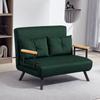 4-in-1 Velvet-Feel Double Sofa Bed, with Pillows - Green