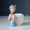 Figurine Storage Pencil Artware Collectible Statue Sculpture for Bedside Table Bedroom Living Room