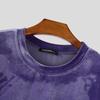 INCERUN Autumn Winter Men's Long Sleeve Glitter Velvet Casual T-shirts Undershirts