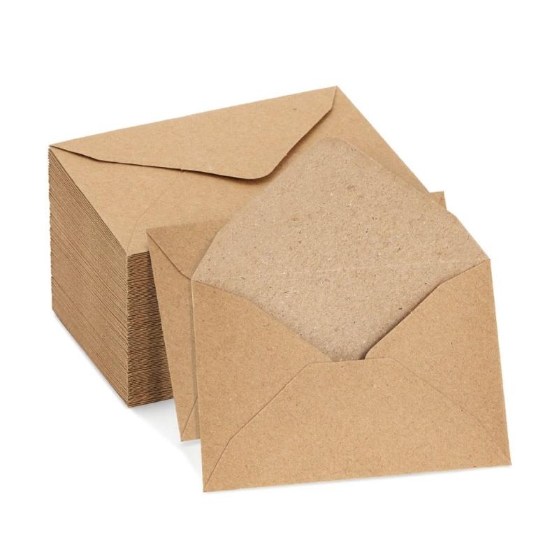 

60 Pieces V Flap Envelopes Retro Blank Envelopes Invitation Envelopes Paper Envelopes Business Envelopes small
