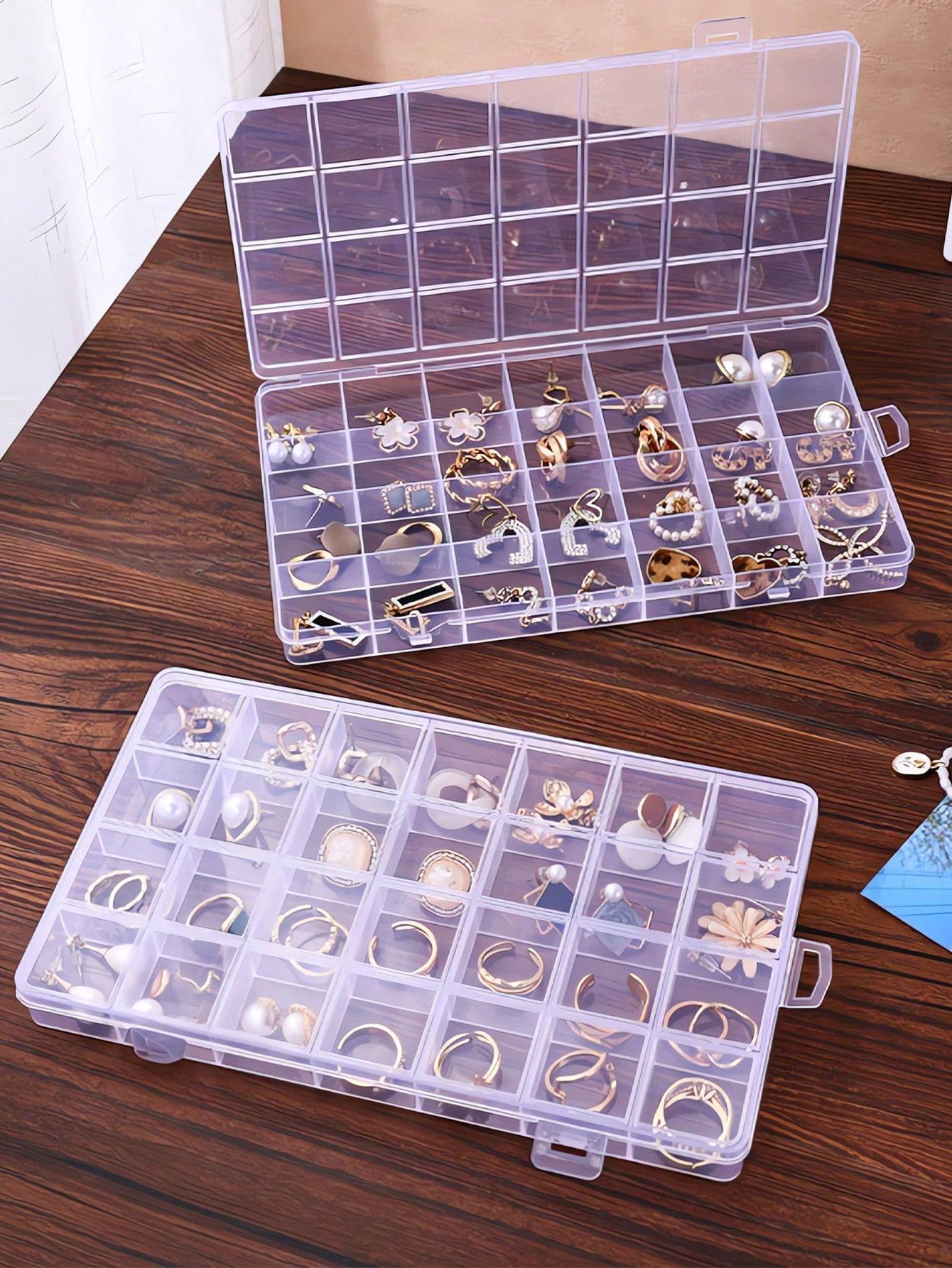 

Многоцелевой прозрачный пластиковый пустой ящик для хранения, используется для хранения серег, колец, ювелирных изделий, нейл-арта, аксессуаров для ногтей, ювелирных украшений 28 Grids