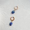 French Fashion Earrings Elegant Oval Denier Ins Retro Style Ear Buckle Titanium Steel Natural Stone All-match Ear Jewelry
