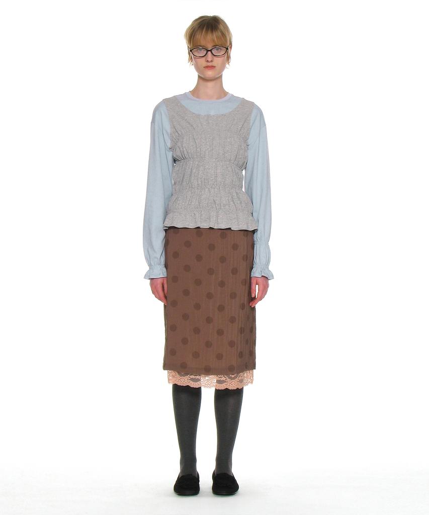 PARTIMENTO WOMEN All-In-One Smoked Long Sleeve Top_Sky
