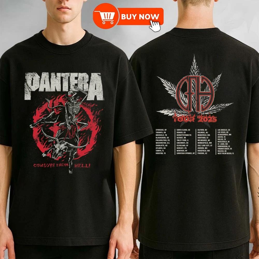 Pantera Cowboys From Hell Tour 2025 Shirt Family Metal Fan GiftFREE POSTAGE Unisex T-Shirt L