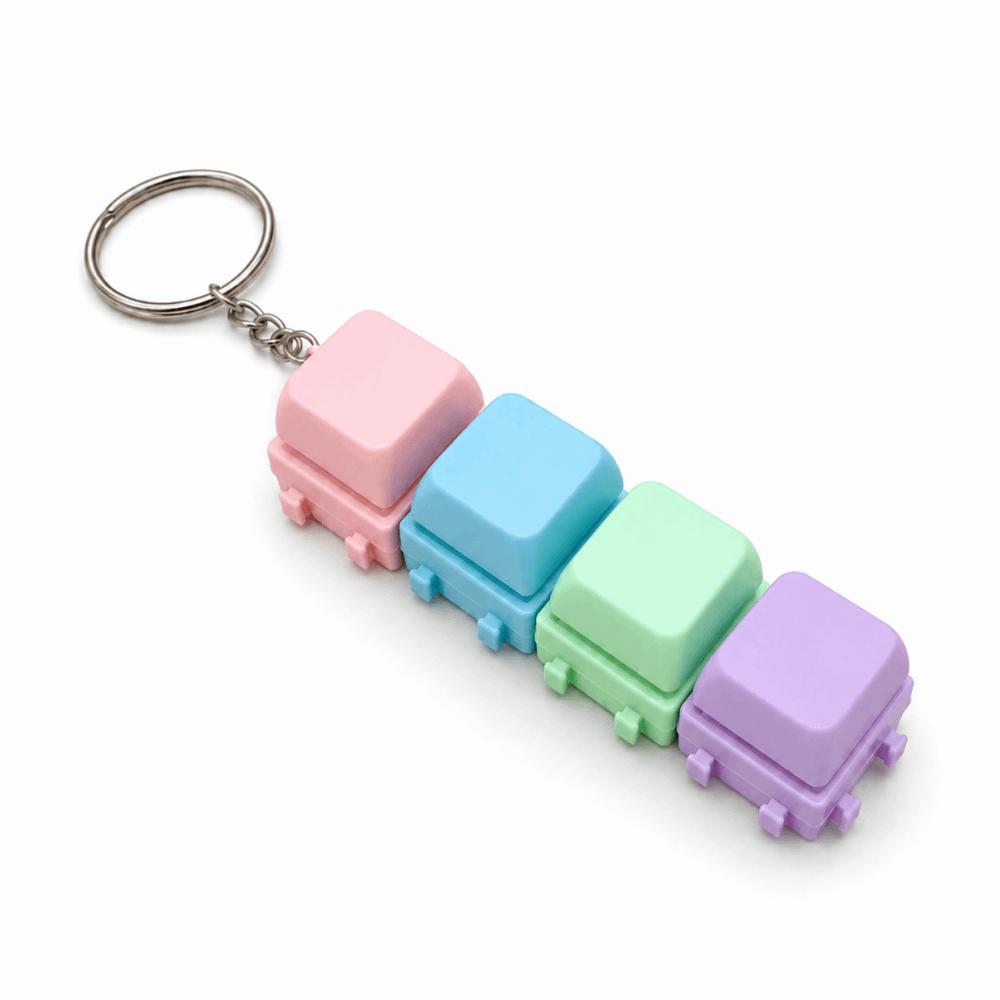 Keycap Button Mini Key Press Toy Portable Stress Relief Toy Keyboard Fidget Keychain Decompression